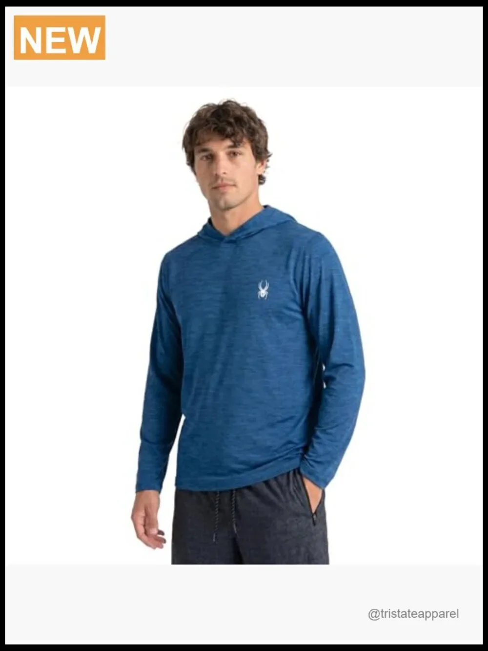 Spyder Men's Hooded Long Sleeve Rashguard UPF Sun Protection Quick-Dry Swim